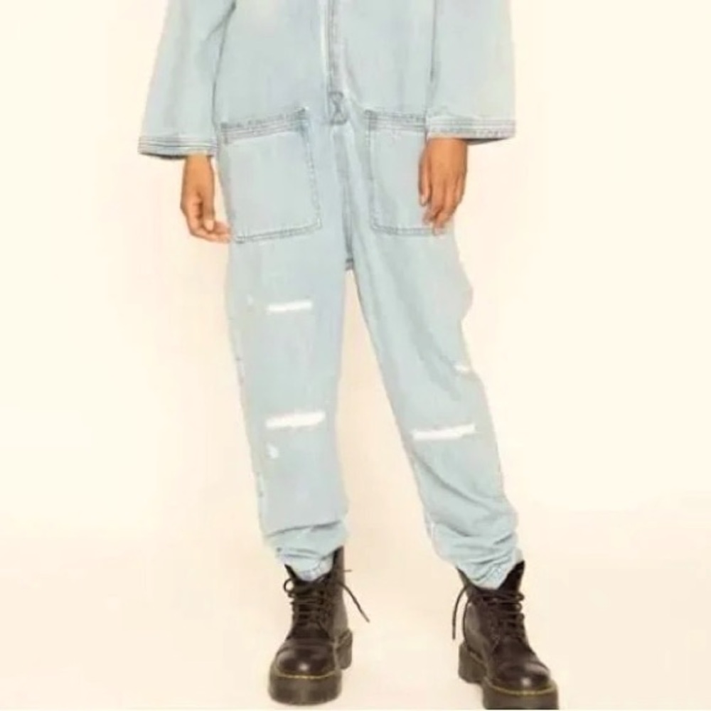 NWT Sandrine Rose x Free People Denim Kimono Jumpsuit Size Small - Picture 4 of 7